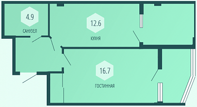 Квартира 44.10  стоимостью 3175200 рублей в Дом в ФОРОСЕ     Крым  