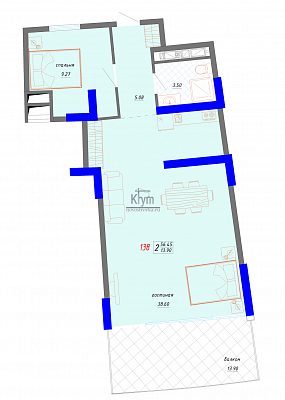 Квартира 70.35  стоимостью 10833900 рублей в Апартаменты "Гурзуф Ривьера"    Крым  