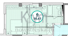 Квартира 30,61  стоимостью 1638550 рублей в Жилой Дом "Судак"    Крым  