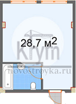 Квартира 28.7  стоимостью 1760000 рублей в ЖК "МираПарк"    Крым  
