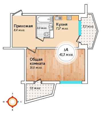 Квартира 41.3  стоимостью 2808400 рублей в Дом в Ялте на ул.Изобильной    Крым  