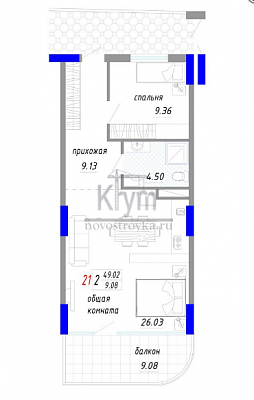 Квартира 49.0  стоимостью 8700000 рублей в Резиденция "Алтея"    Крым  