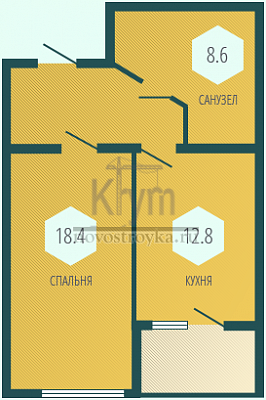 Квартира 52.8  стоимостью 2798400 рублей в Гранд Ялта    Крым  